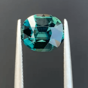 2.04 carat Opalescent Greenish Blue Oval Cut Natural Blue Sapphire