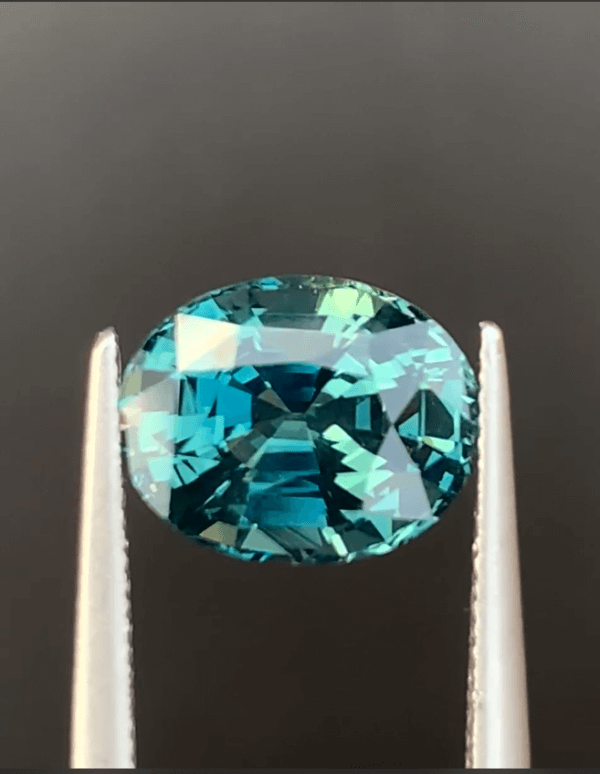 2.01 carat Dark Greenish Blue Oval Cut Natural Blue Sapphire