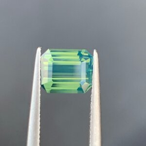 1.55 carat Opalescent Yellowish Green Octagonal Cut Natural Green Sapphire